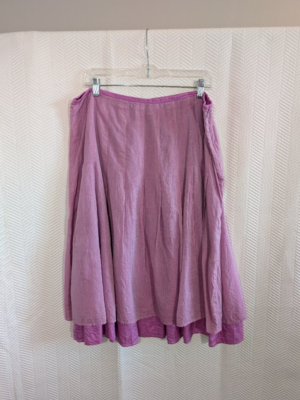 GAP Cotton Silk Pleated Skirt Purple Pink Size 16 Flowy Airy Lightweight Summer
